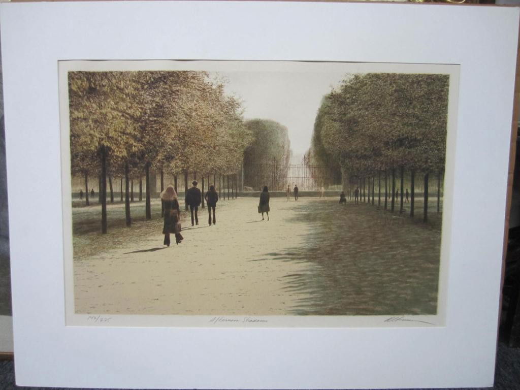 Harold Altman (American, b. 1924) - Lithograph: Framed. "Afternoon Shadows", Signed and numbered 142 / 225 with publishers stamp. 17 X 26