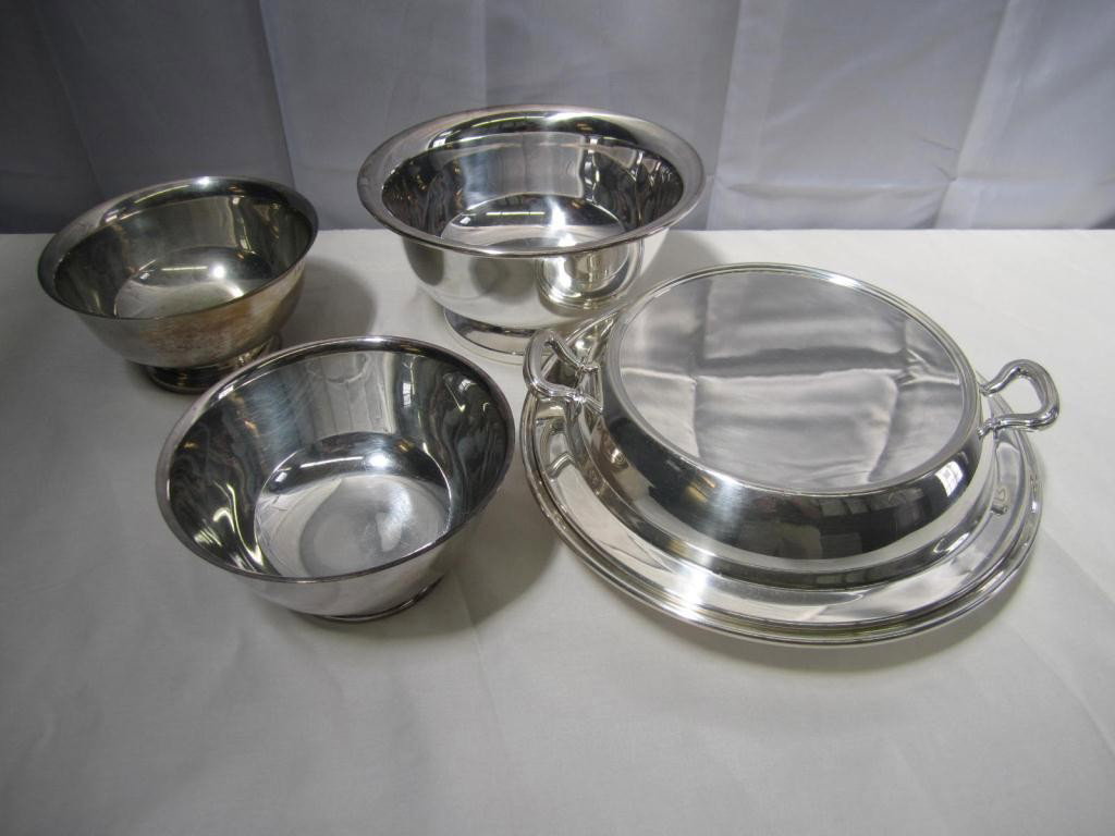 4 Silver Plated Articles - Revere Reproduction and
