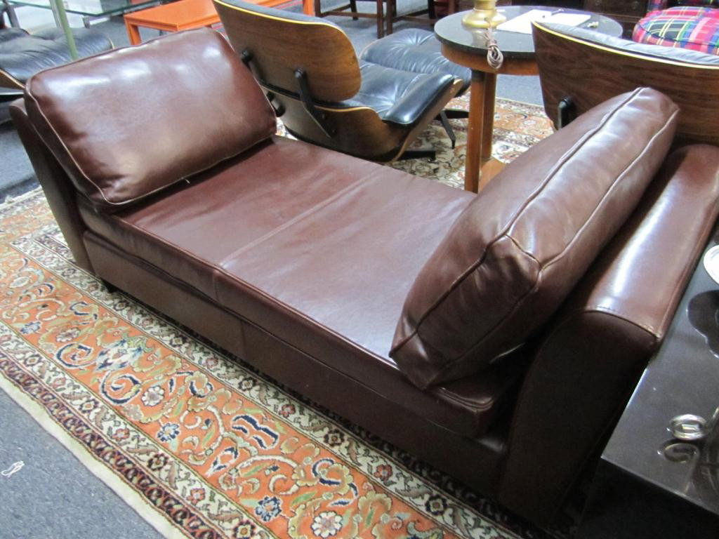 Modern Leather Daybed: 70 X 26 X 26 all. Very good condition.