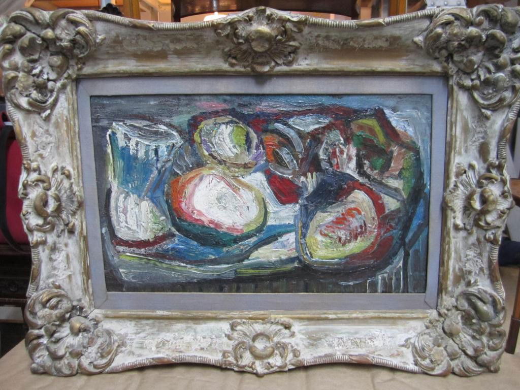 Jan Cybis (Polish 1897 - 1972) Oil on Canvas: Abstract Still Life - Signed lower right - 10 X 16 (frame 17 X 23) * No Guarantee to signature