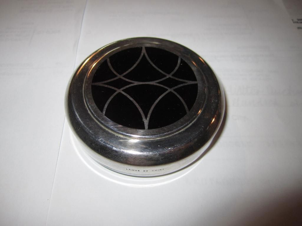 Fine Christofle Silver Plated Box: Onyx inlaid top.