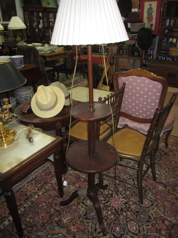 Queen Anne Style Stick Lamp Table: Leg as is. 56 tall.