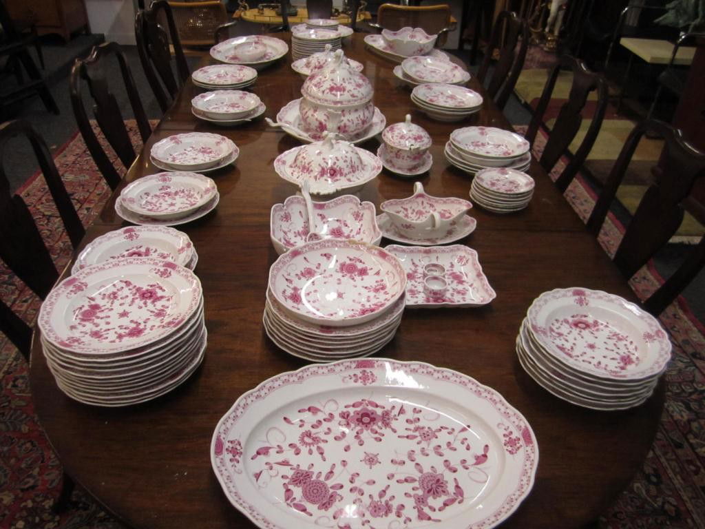 72 Piece Meissen Dinner Set: condition issues with repairs and chips. Included is 7 similr KPM small plates.