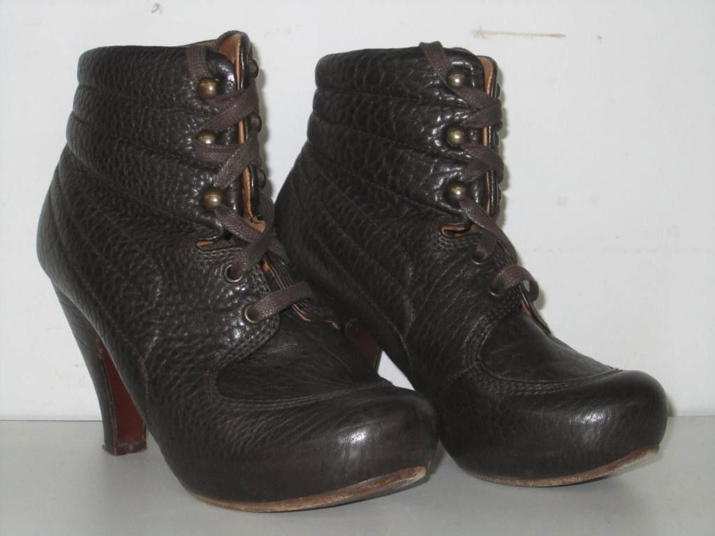 Pair Chie Mihara Leather Boots: Pair Chie Mihara Leather Boots Brown leather. Made in Spain. Size 37.
