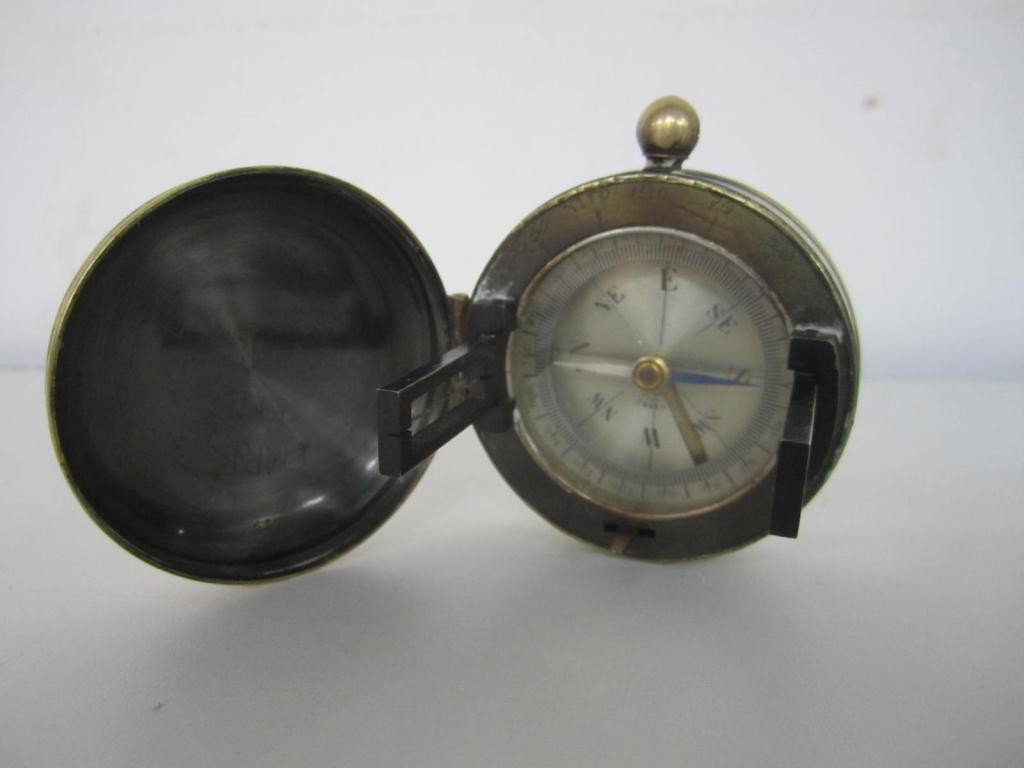 Antique English Small Brass Compass: Antique English Small Brass Compass 2" dia.