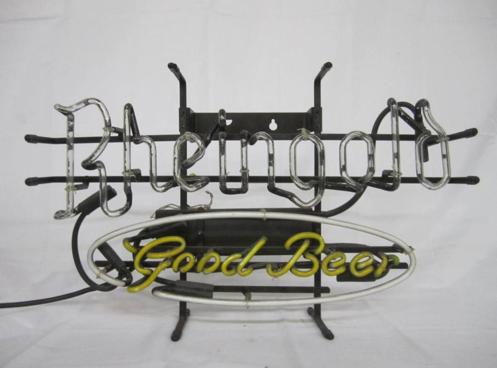 2 Neon Signs - Rheingold and Spuds Bud Light: Rheingold in working order, Spuds broken on right eye