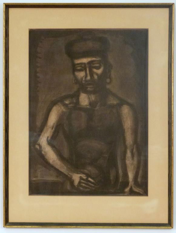 Georges Rouault (French, 1871-1958) - Lithograph: Study of Jean-François from the "Miserere" Series, signed in the plate. Not hand signed or numbered. 23 X 16 1/2 (31 X 23 1/2)