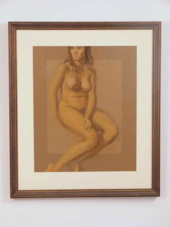 Raphael Soyer - Pastel of a Nude Woman: signature faded in lower right. 16 X 13 (23 X 20)