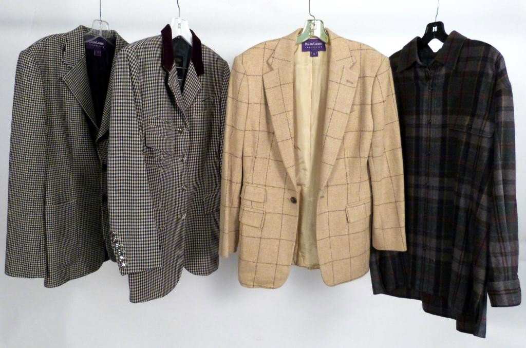 Three Jackets, One Flannel Shirt: 2 Jackets & Shirt by Ralph Lauren, 1 Jacket by Jean Paul Gaultier
