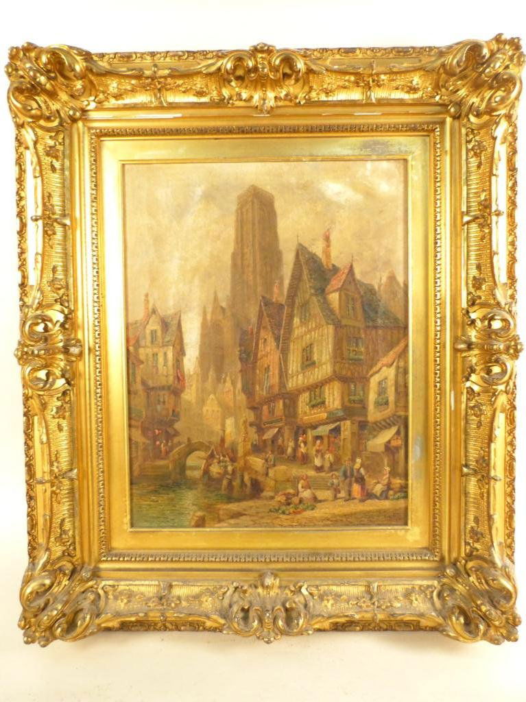 Henry Thomas Schafer (1854-1915) - Oil: Oil on canvas - Morlaix, Brittany (title on reverse). Signed lower right and on verso. 17 X 13 (27 X 23)