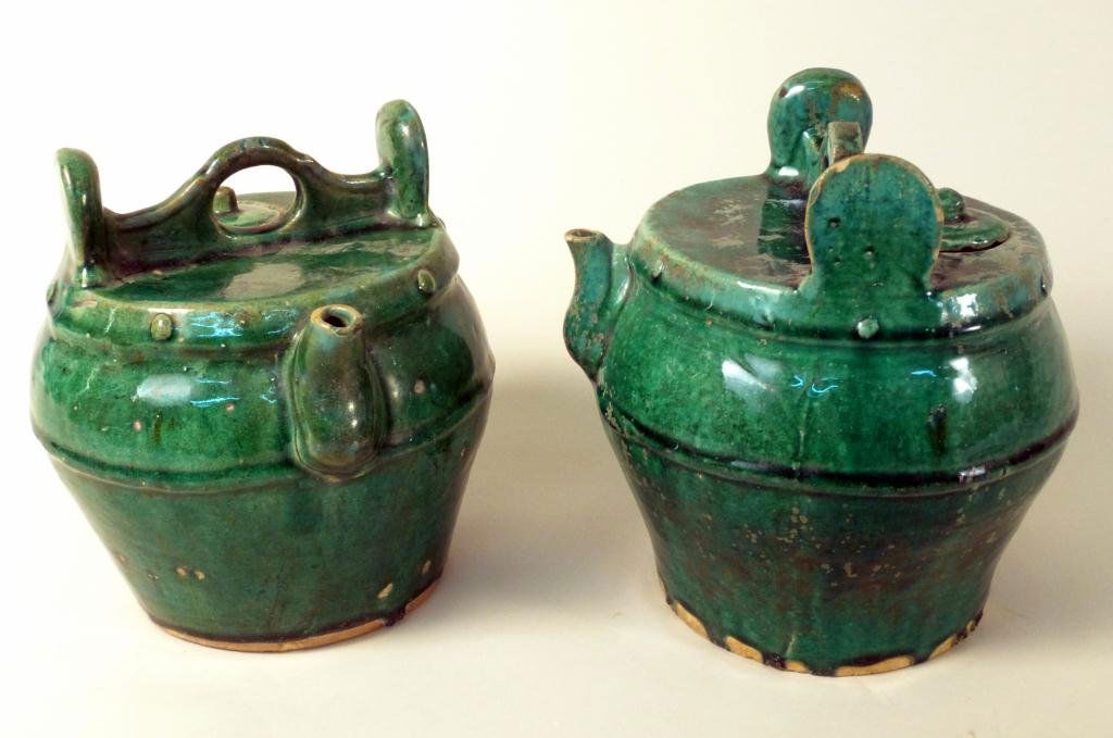 143 Pair of Antique Chinese Ceramic Wine Jugs