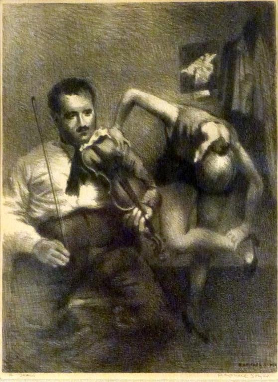 Raphael Soyer (American 1899-1987) - A Jean"": Framed and matted under glass. Signed lower right in pencil and in plate. 15H x 11 12/"W (23"H x 19"W) - From a Park Avenue Estate"