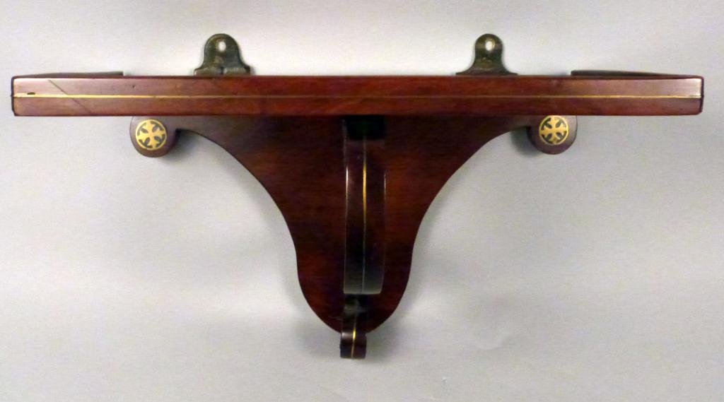 French Boulle Bracket: Mahogany with brass inlay. 15L x 9 1/2"D x 9"H"