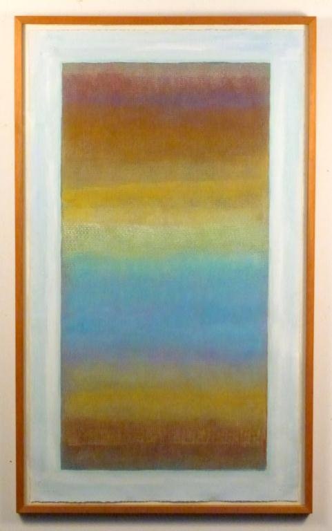Robert Natkin (American, 1930-2010) - Oil on Paper: Abstract Colors. Signed vertically lower right. Thumbtack holes in each of the 4 corners of the paper, otherwise very good to excellent condition. Acquired from the artist by the consignor. Framed und