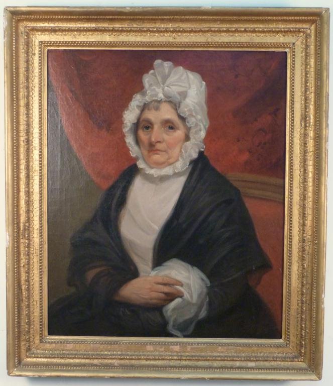Hobday - O/C - 19th Century Portrait: Portrait of Elizabeth Savage. In a 19th Century Frame 29H x 25"W (37"H x 32"W)"