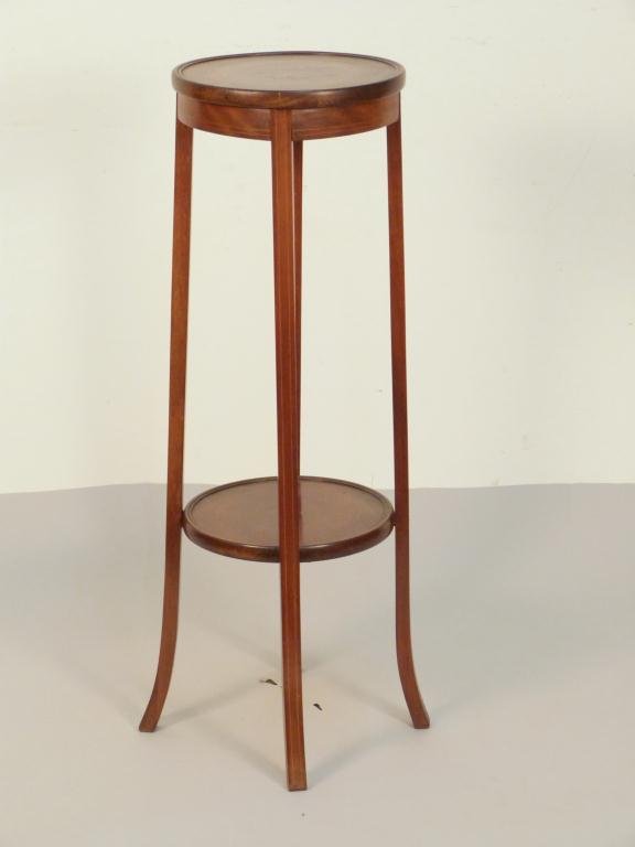 English Round Inlaid Pedestal / Urn Stand: 12D x 37"H"