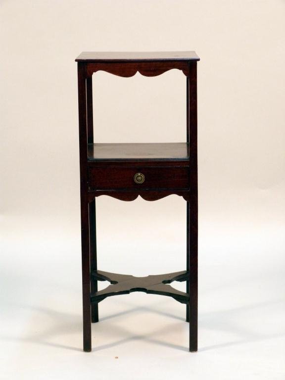 Antique English 2 Tier Urn Stand: Lower stretcher. 13 L x 13"W x 31"H"