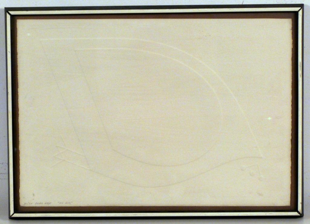 Omar Rayo Embossed Picture My Dove"": Framed under Glass. 11/20. Signed in Pencil. 17H x 23 1/2"W"