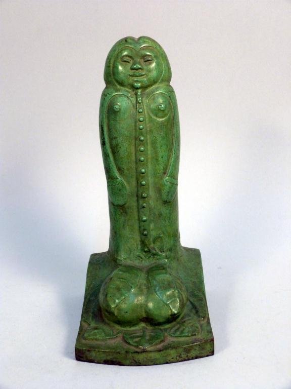 Anton Basky (20th Century) - Art Deco Bronze: Phallic Figure. Signed on verso. 9H"