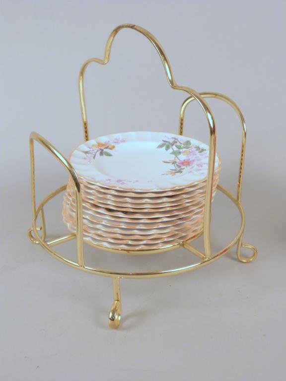 Set of 12 Copeland Spode Dessert Plates: On wire rack.