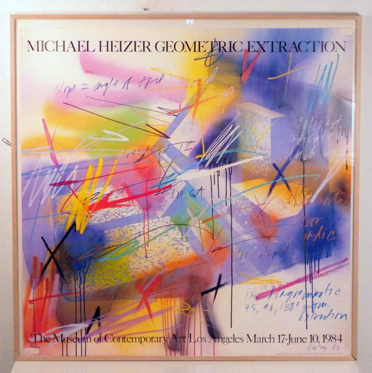 Michael Heizer Gemoetric Extraction Poster: From the Museum of Contemporary Art Los Angles. 46 X 46" (48 1/2 X 48 1/2)"