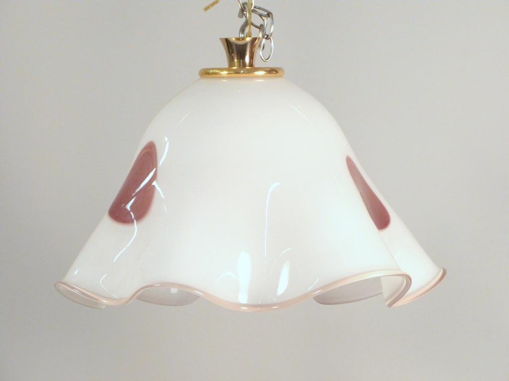 Murano Glass Handkerchief Fixture: Color on white shaped. 21D x 16"H"