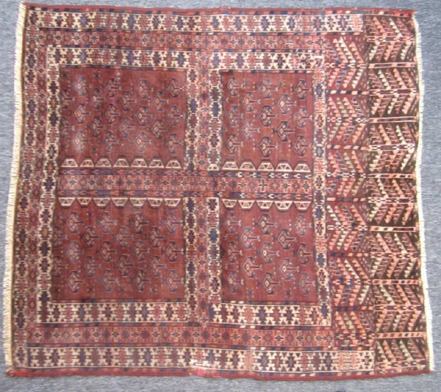 Oriental Rug (Bokhara) 4' 8 X 5' 2"": Repaired.