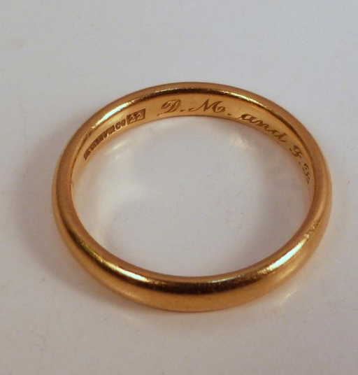 64 Vintage Tiffany 22k Gold Wedding Band