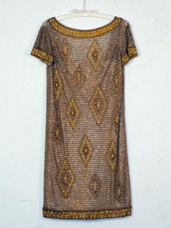 135 Vintage Beaded Evening Dress / Flapper Dress