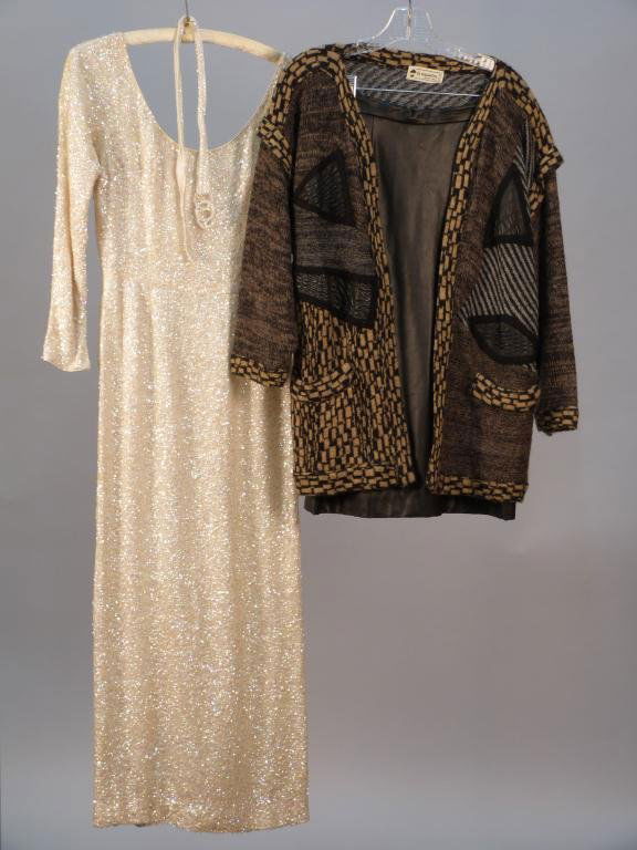 Sequin Dress & Cardigan Leather Sweater: Sweater by La Squadra