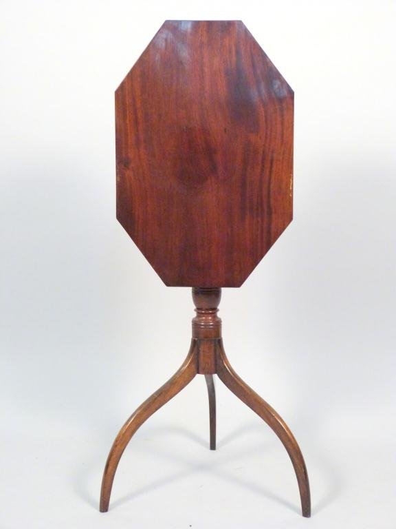 Sheraton Style Tip Top Table: Octagonal Top - 12W X 14" D X 27 1/2"H (535 East 86 Street Estate)"