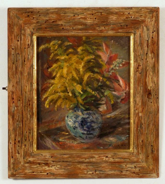 Antonio Cirino (American, 1889-1983) - Oil: Oil on Panel. Still Life. Signed lower right. 11 1/2"H x 9 1/2"W (18"H x 15 1/2"W) (535 East 86 Street Estate)