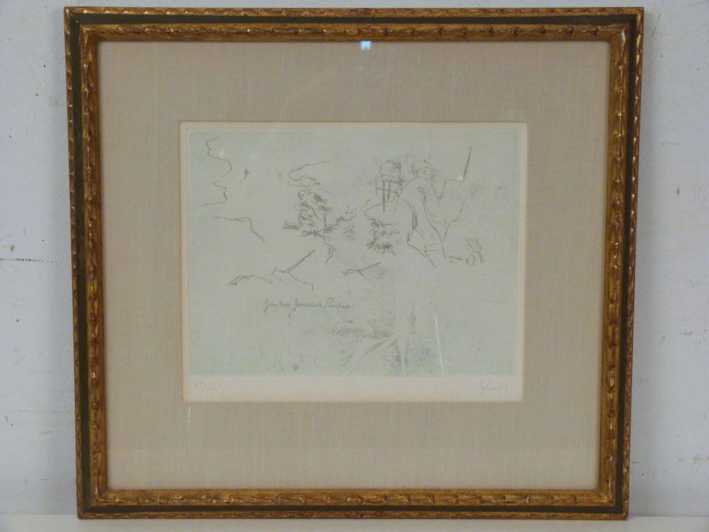 Jack Levine - Lithograph: Title Jonathan Jeremiah Peachum." 9"H x 11 1/2"W (18" x 20")"