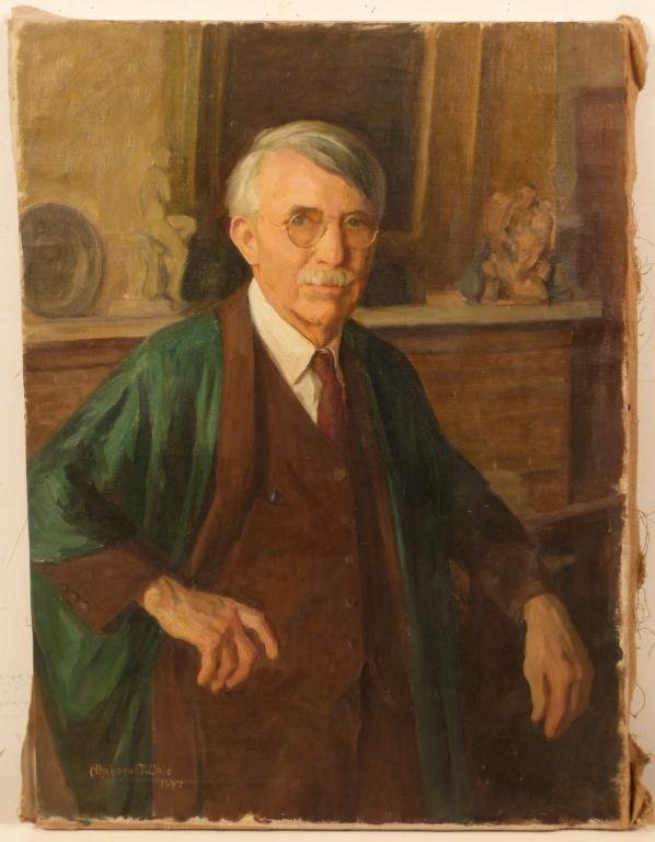 Alphaeus P. Cole (American 1876-1988) - Oil: Self Portrait. Signed lower left 1947. 24H x 18"W (535 East 86 Street Estate)"