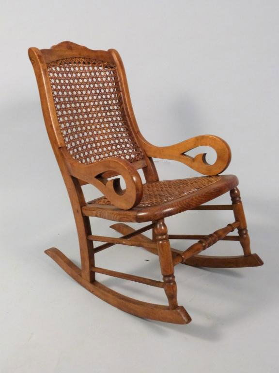 American Empire Style Child's Rocking Chair: 14 1/2W x 23"D x 26"H"