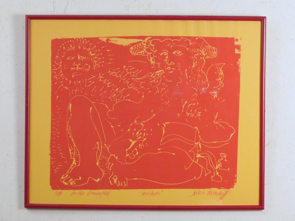 Jules Maidoff (American, b. 1933) - Lithograph: Signed Lower Right, Titled Workshops" Dated 1970 and Dedicated "For the Donnenfelds." 16 1/2"H x 20"W (21" x 26")"