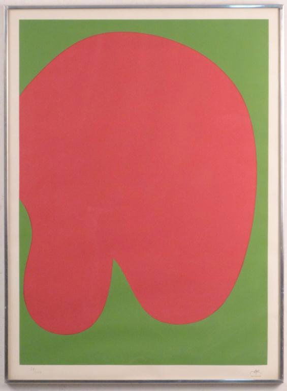 Jean Arp (German-French, 1886-1966) - Poster Print: Numbered 57/100, Signed In the print Lower Right. Abstract Composition. 27 1/2H x 20"W (31 1/2" x 22 1/2")"