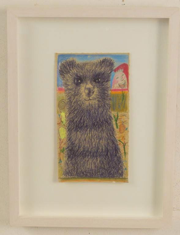 Bill Adams (American b. 1957) - Mixed Media Paper: Label on verso. Untitled" 2004. Ballpoint Pen, Colored Pencil on Paper. 6 3/4"H x 3 3/14"W (11 1/2"H x 8 1/2"W)"