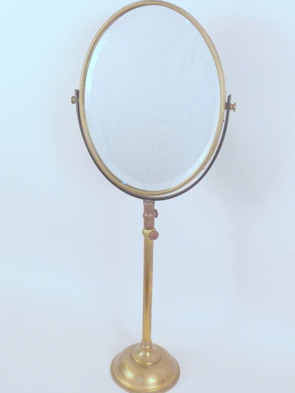 Brass Table Top Dressing / Jewelry Mirror: Swing mirror. 12W x 30"H"