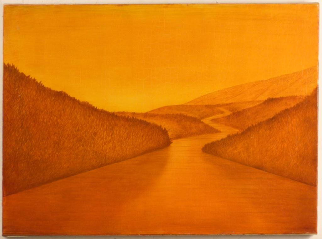 Bill Adams (American 20th C.) - Oil on Canvas: Impressionist River landscape - Signed on Verso B. Adams. 22H x 30"W"