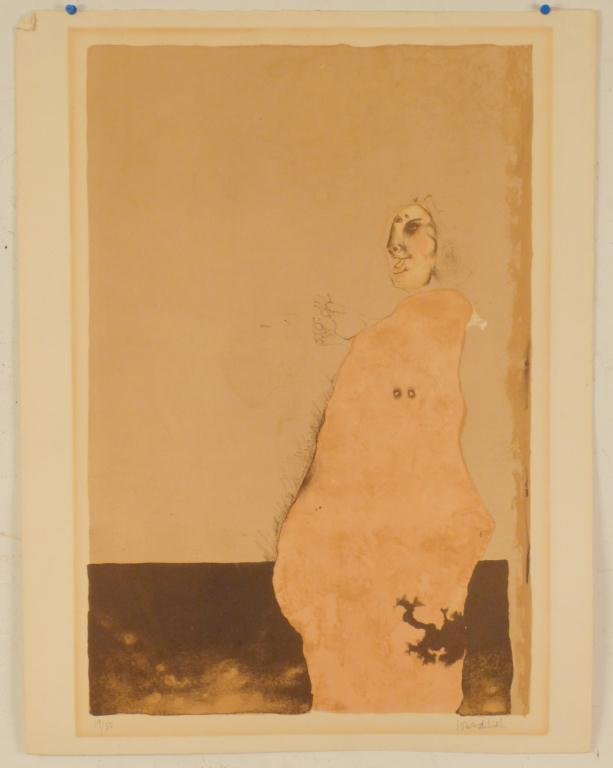 Paul Wunderlich (German 1927 - 2010) Lithograph: Abstract figure. Signed lower right. 19/50. 26H x 20"W"