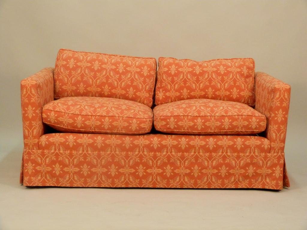Lawson Style Upholstered Loveseat: With down filled cushions. 62W X 33XD X 26"tall."