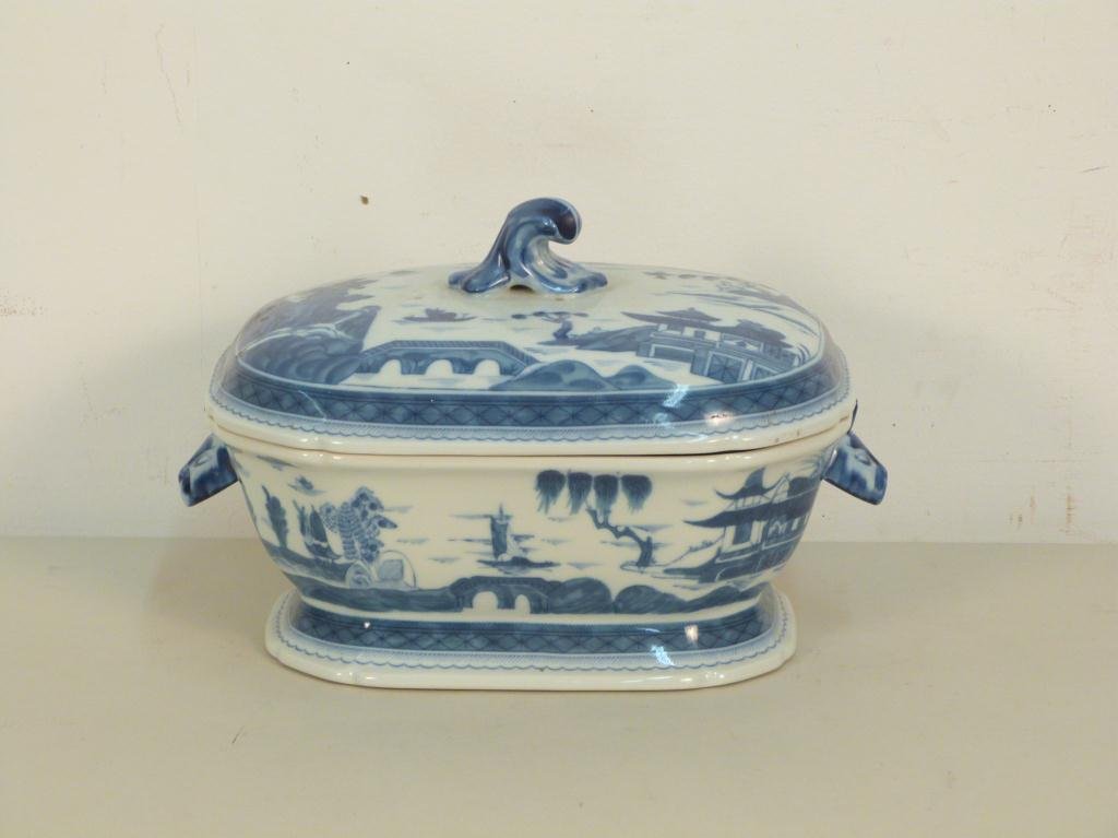 Mottahedeh Covered Tureen: 14 W X 9" D 9" H"