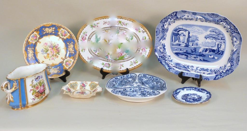 Assorted English Porcelain: Spode, etc. ** Center Oval Platter in photo is NOT part of this auction lot ** (A Park Avenue residence)