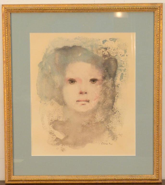 Leonor Fini (Argentine 1907 - 1996) - Lithograph: Study of a woman's face. Signed in plate. Numbered in pencil 123/300. 14 X 12" (22" X 19")"