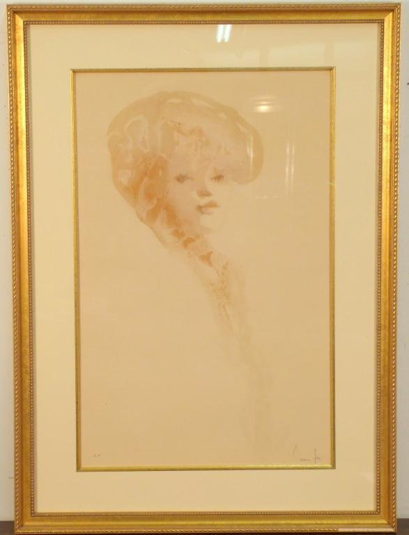 Leonor Fini (Argentine 1907 - 1996) - Lithograph: Study of a woman. Signed lower right, artist proof. 24 X 15 1/2" (32 1/2" X 23 1/2")"