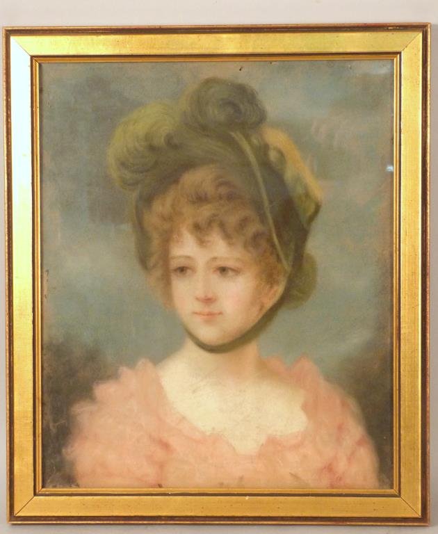 Attributed Mary Cassatt - Pastel Portrait: Pastel on paper, portrait of a woman wearing a bonnet, 17 1/2 H x 14 1/2" W ( 20 3/4" H x 17 3/4" W), small tears to paper. Written info on verso, Ex Coll of Mathilda X."