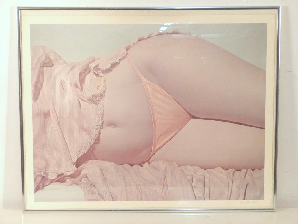 John Kacere - Limited Edition Print: Woman in lingerie, signed and numbered lower right 25/120, 21 H x 27" W (24" x 31"), faded."