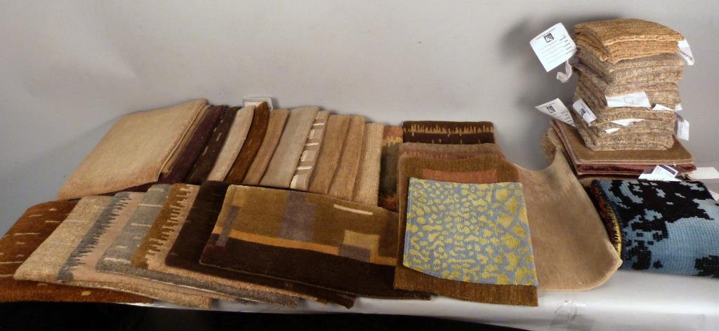 David Shaw Nicholls Pile Rug Samples 12" x 18" etc: 25 12" x 18", 38+ other sizes.