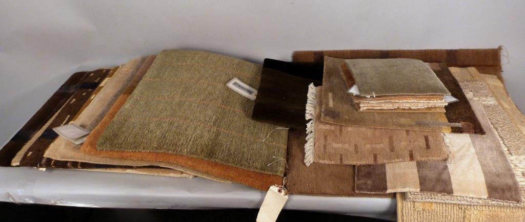 David Shaw Nicholls Tibetan Rugs 2' x 2' etc: Green, brown, cream, ocher, blue, gray, ONLY 5 rugs @ 2' x 2'; 2 rugs 1'5" x 2'.5"; 10+ others, two unbound.